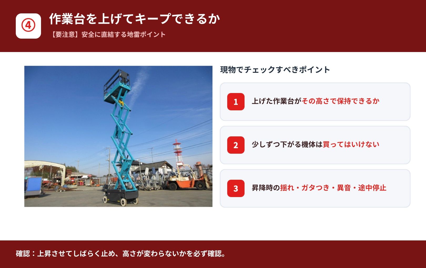 電動高所作業車の作業台の昇降動作